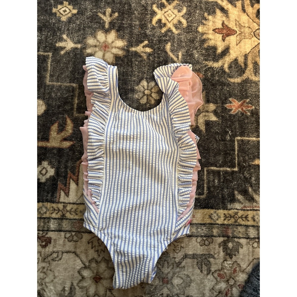 Rufflebutts Seersucker swimsuit Baby Toddler Girl Size 2T